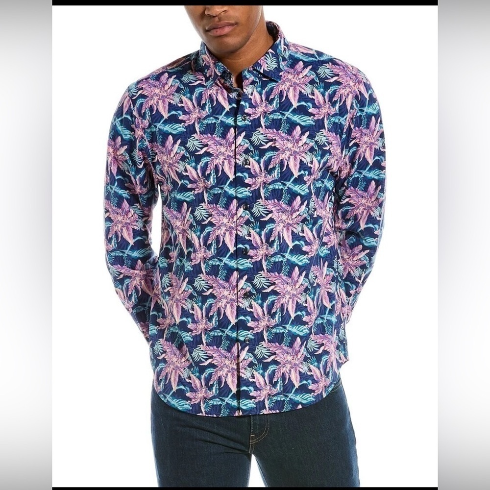 TOMMY BAHAMA Men's The Siesta Key Night Flower Long Sleeve Button Up Floral 3XLB